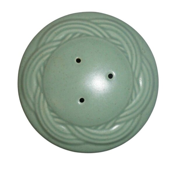 PFALTZGRAFF Acadia Cypress Salt Shaker Woven Design Green Ceramic Vintage - Picture 2 of 3